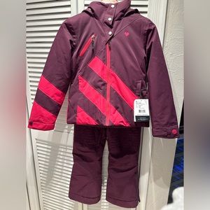 Teen Girl’s ski jacket & pant. Obermeyer M Tabor jacket and S Jessi pant. NWT